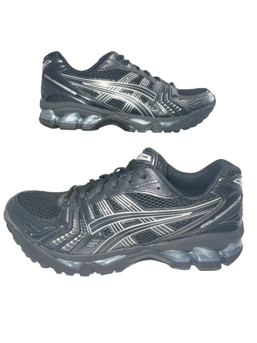 Asics Gel-Kayano 14 Running Shoes Black/Pure Silver Size Men's 9 Wmn's 10.5 NWB